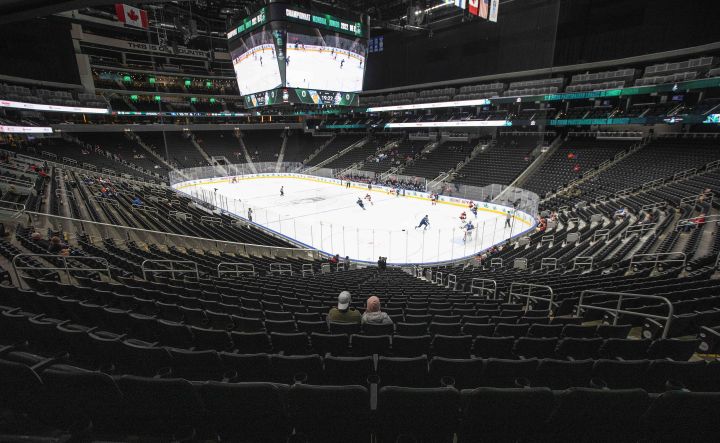 Fans watch Finland and Czechia play during first period IIHF World Junior Hockey Championship action in Edmonton on Thursday August 11, 2022.