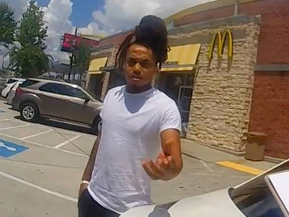 Antoine Sims is seen on body cam footage.