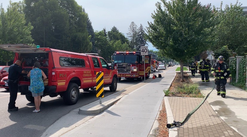 The fire started around 10:30 a.m. on the stovetop of a unit on the first floor of the four-storey building and the sprinkler system kicked in and knocked it down.