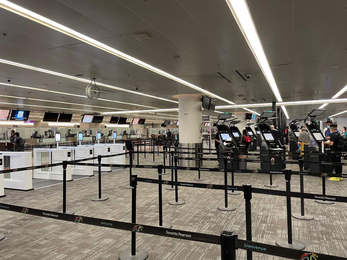 New eGates at customs and immigration at Toronto Pearson airport, Terminal 1, on Aug. 3, 2022.
