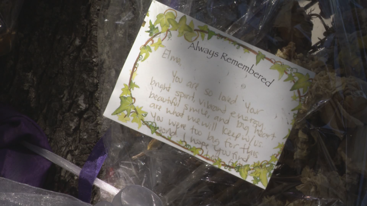 A tribute to Elma Enan, the woman found dead alongside O’Soup, at a growing memorial outside The Heatley Block. Enan, in her thirties, is the relative of a serving member of the Vancouver Police Department.