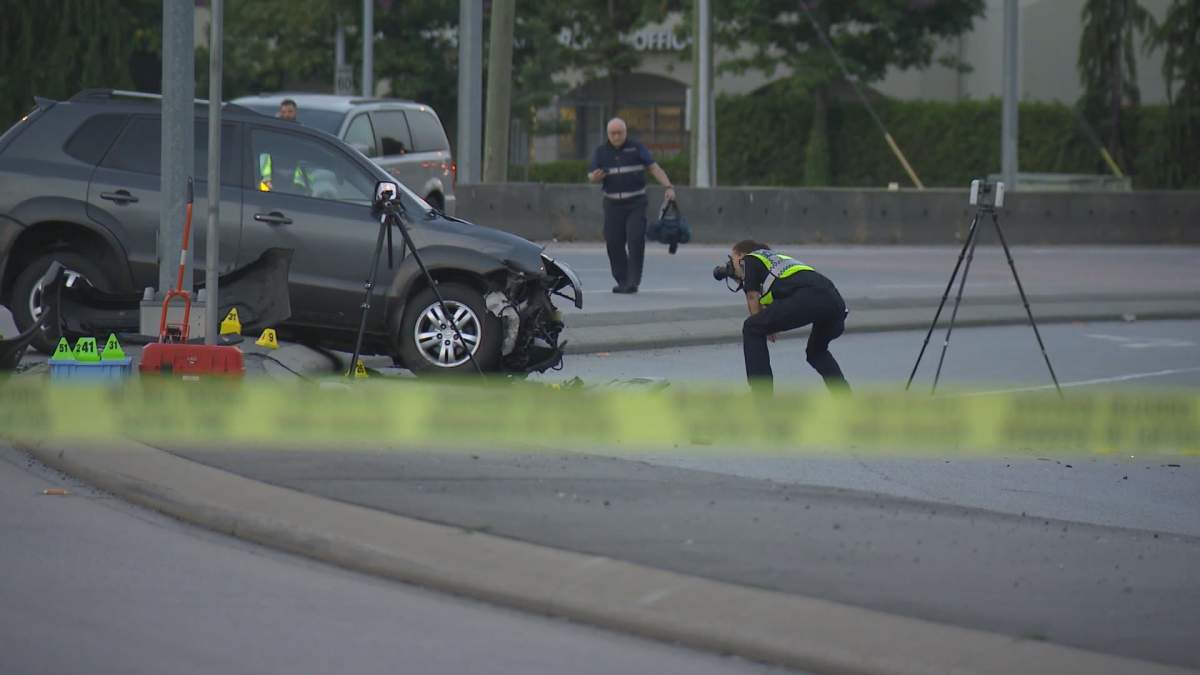 Police were seen early Saturday morning at the scene of the crash.