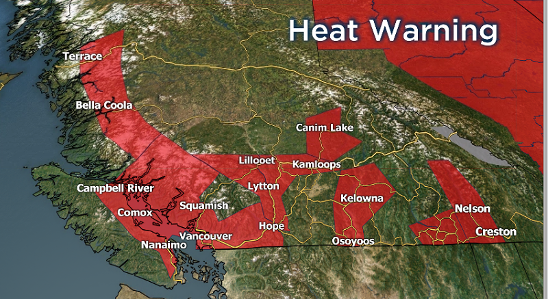 13 Heat Warnings Now In Effect For B.C., More Heat Records Fall On ...