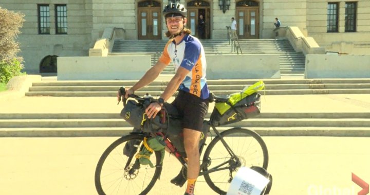 Montreal cyclist arrives in Saskatchewan on cross-Canada ALS fundraising tour