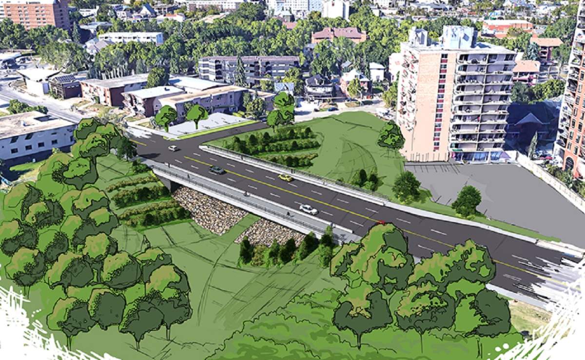 Jasper Avenue between 90 and 91 streets will be closed from August 2022 to fall 2023 for replacement of Latta Bridge.