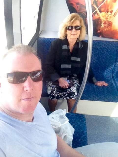 Norman Sherry and his mother Joan Sherry in Nevada.