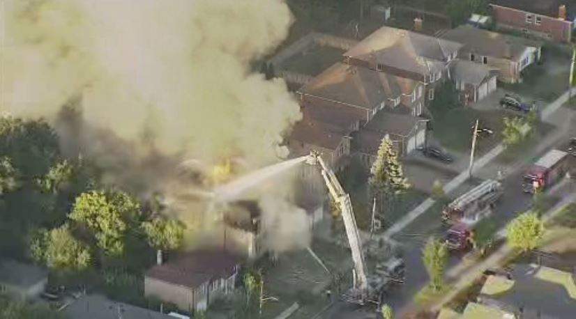 Smoke coming from a home under construction on Patricia Avenue on Aug. 15, 2022.