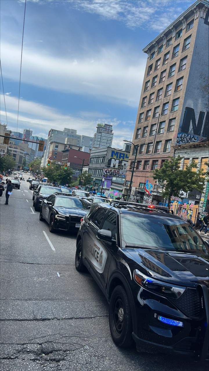 Vancouver police on Hastings Street