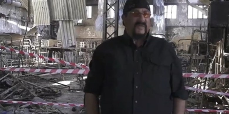 Kremlin spokesman Steven Seagal visits occupied Ukraine to spread propaganda