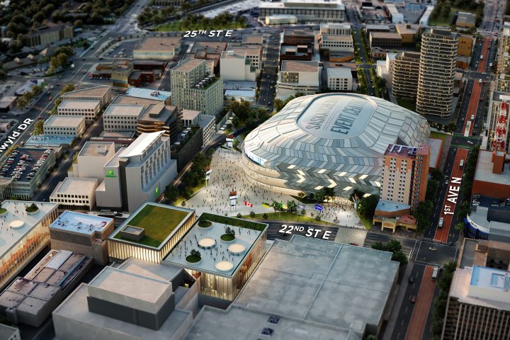 Edmonton Ice District designers visit Saskatoon with input on new downtown event centre