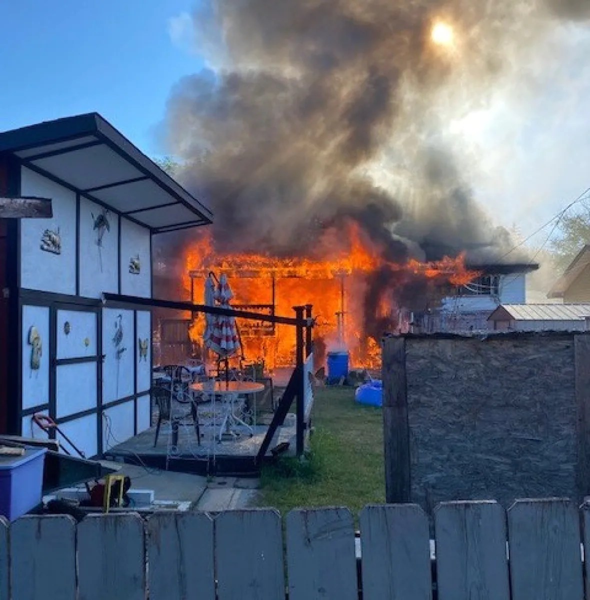 On Monday morning, Saskatoon fire crews arrived at a home engulfed by flame in the 1700 Block of Avenue D North, with heavy black smoke coming from the roof, according to the Saskatoon Fire Department.