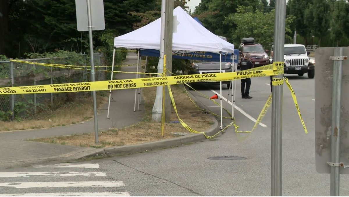 Police tape is seen at the scene of a fatal stabbing on Aug. 18, 2022. 