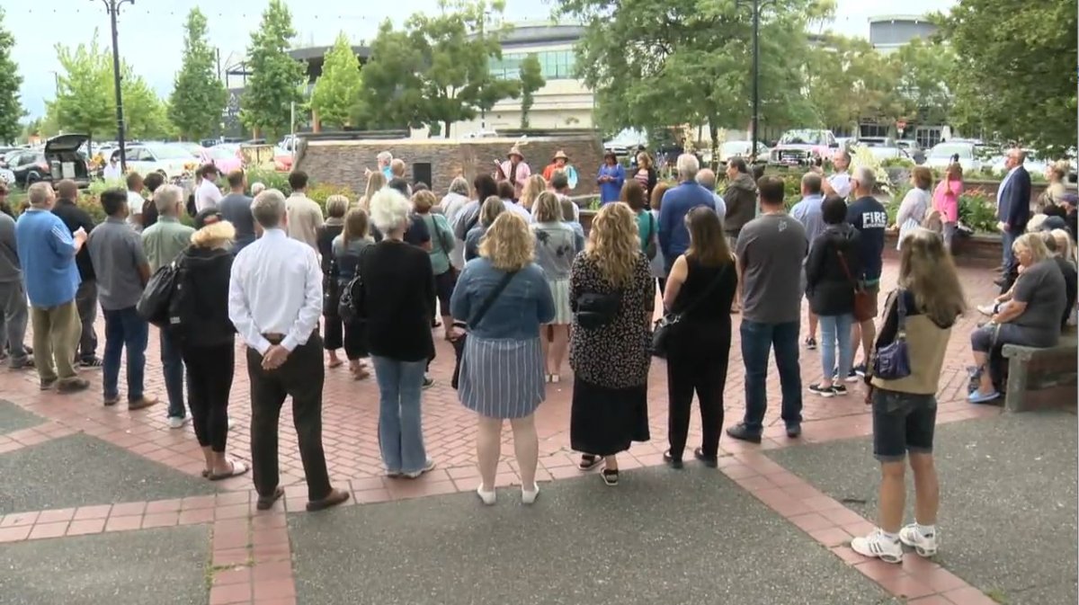 A community vigil was held in Langley for victims of a mass shooting.