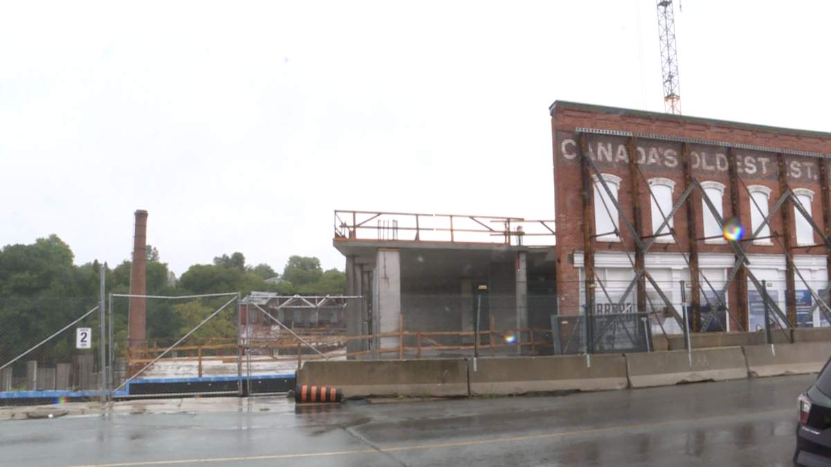 The former Gibbard Furniture Factory building that is under construction to be converted into condominiums.