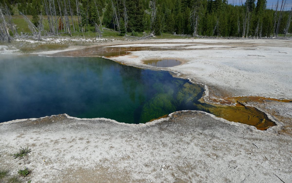 Abyss Pool at West Thumb Geyser Basin in Yellowstone National Park.