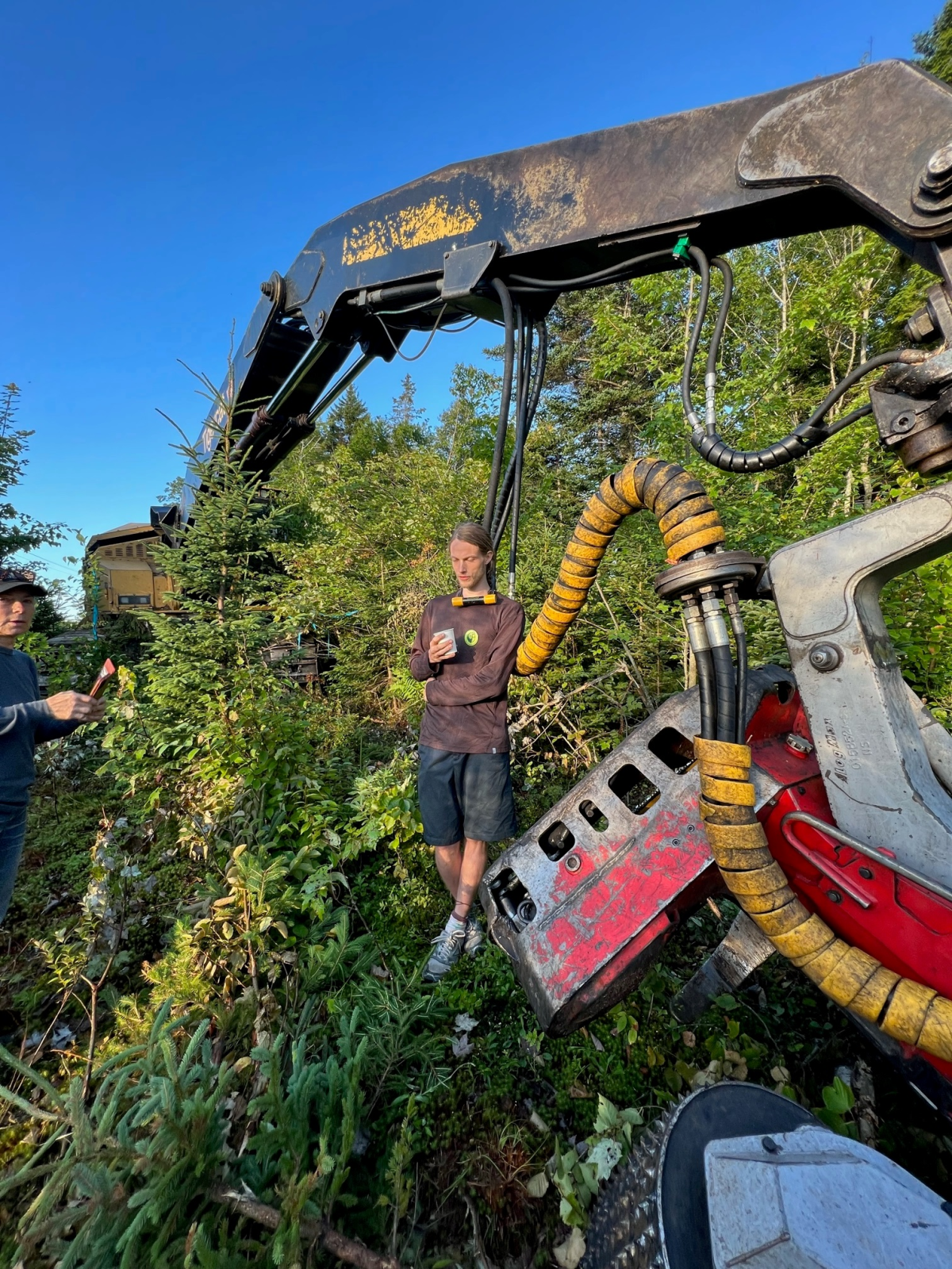 Jacob Fillmore used a bicycle lock to attach himself to a piece of equipment Monday morning.
