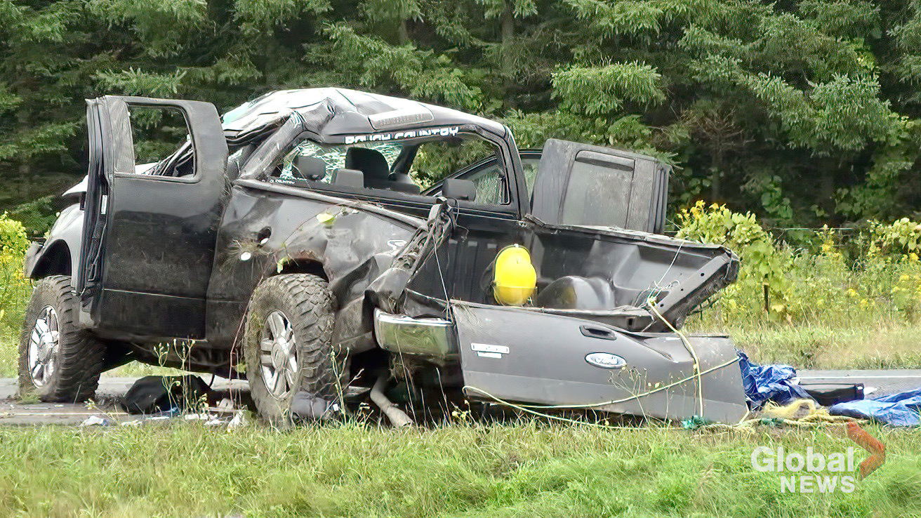 3 sent to hospital after pickup truck crashes on Hwy. 115