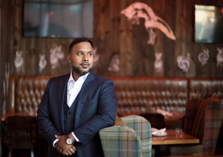 President of Reign Company Junior Sritharan, poses for a photograph at Fox on John restaurant in Toronto, on Friday, Sept. 2, 2022. 