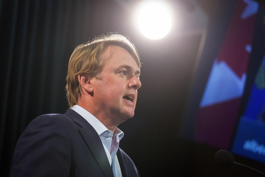 Tyler Shandro answers questions at a news conference in Calgary on Sept. 3, 2021. Alberta will be participating in the federal Emergencies Act inquiry starting on Thursday.  THE CANADIAN PRESS/Todd Korol.