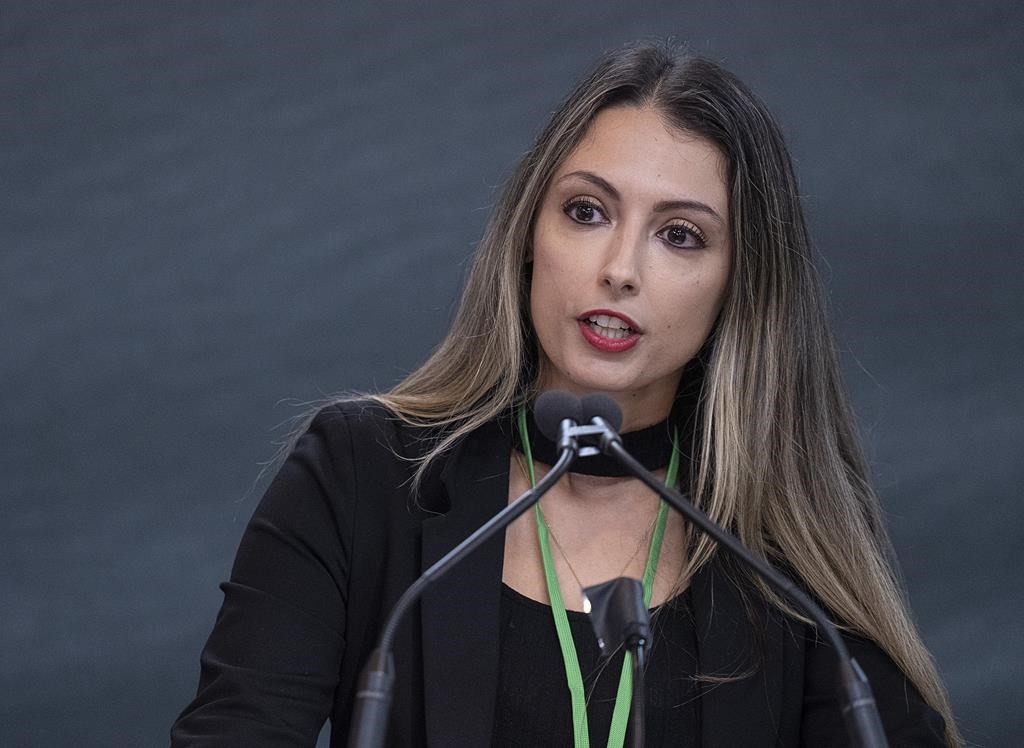 Lawyer Jessica Zita, representing Lisa Banfield, addresses the Mass Casualty Commission inquiry into the mass murders in rural Nova Scotia on April 18/19, 2020, in Truro, N.S. on Thursday, Sept. 22, 2022. Gabriel Wortman, dressed as an RCMP officer and driving a replica police cruiser, murdered 22 people. THE CANADIAN PRESS/Andrew Vaughan