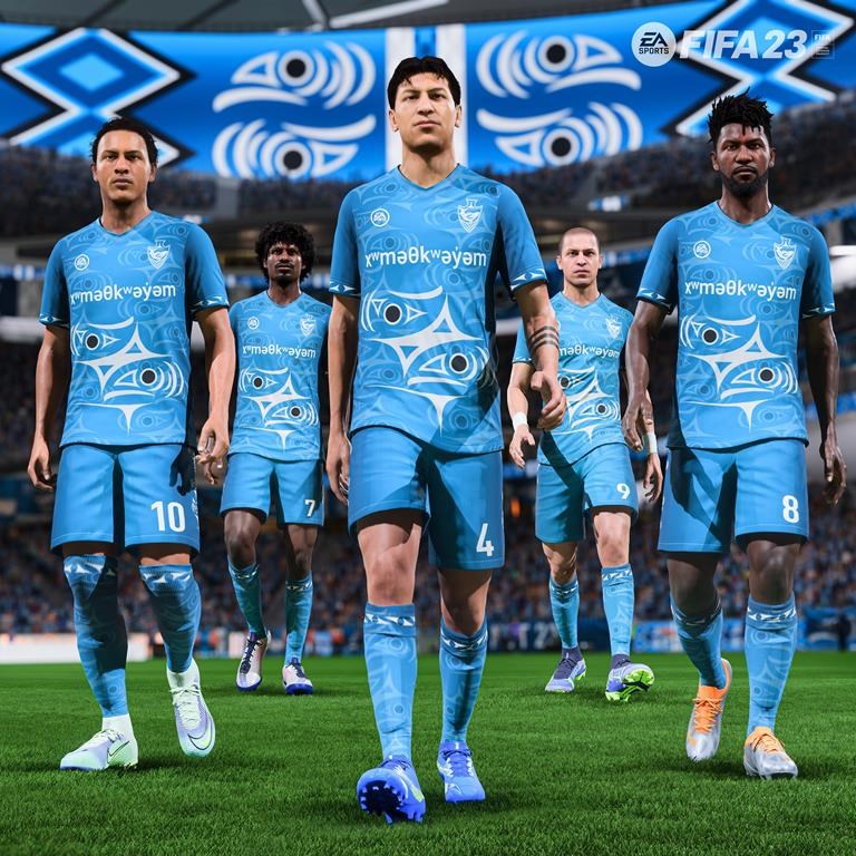 EA Sports turned to Musqueam visual artists, carvers, designers, and weavers to showcase Musqueam cultural elements in the new FIFA 23 video game, which is primarily made in EA Vancouver. THE CANADIAN PRESS/HO-Electronic Arts, *MANDATORY CREDIT*.
