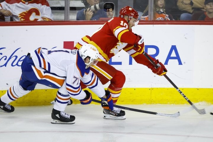 Stone, Sutter lead the way as Calgary Flames blank Oilers 4-0 in pre-season victory