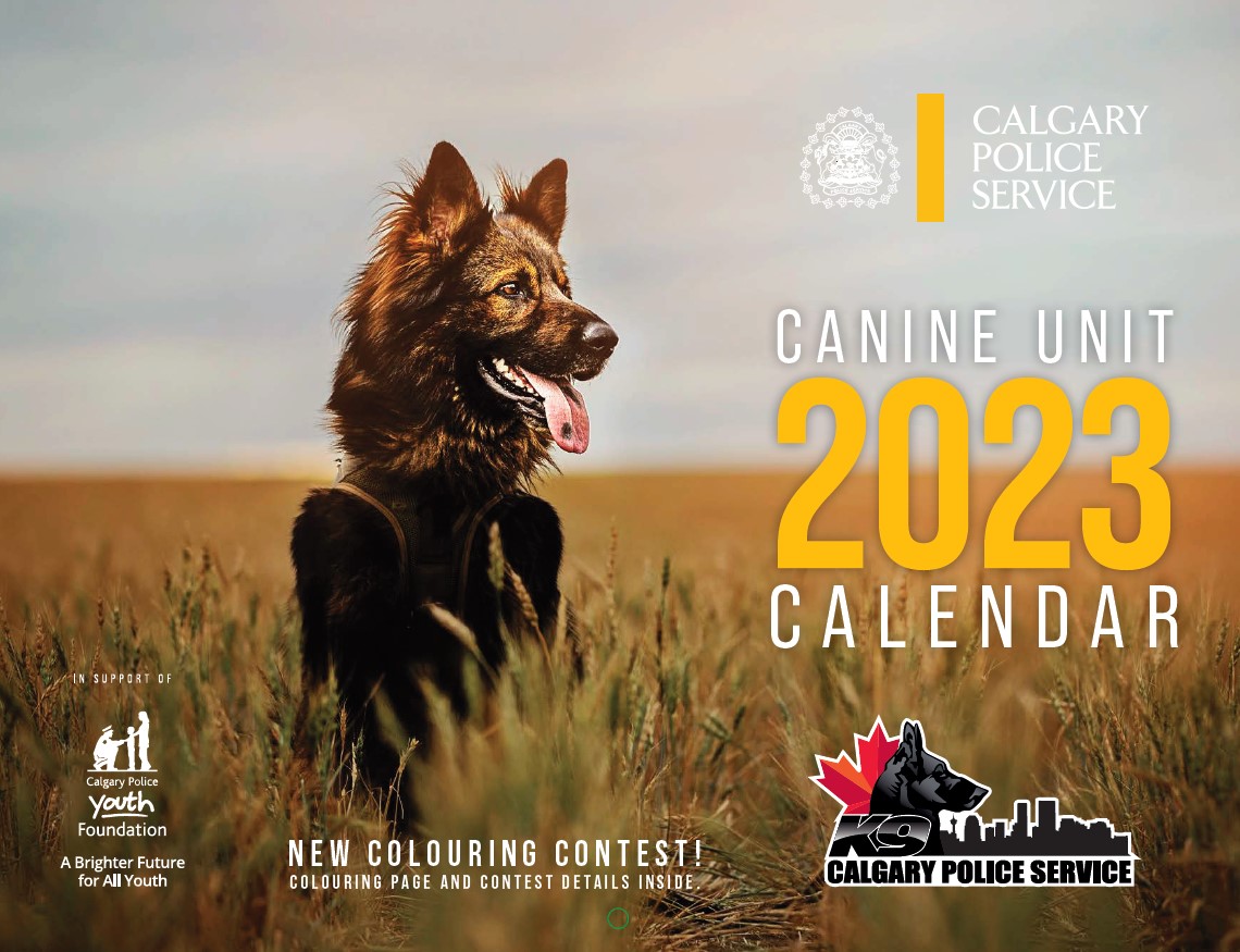 Calgary Police Youth Foundation Canine Unit Calendar; supported by Global Calgary & 770 CHQR - image