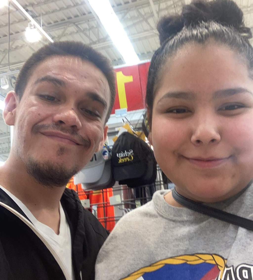 Creedon and his girlfriend, Selene Goodvoice, after his release from hospital.