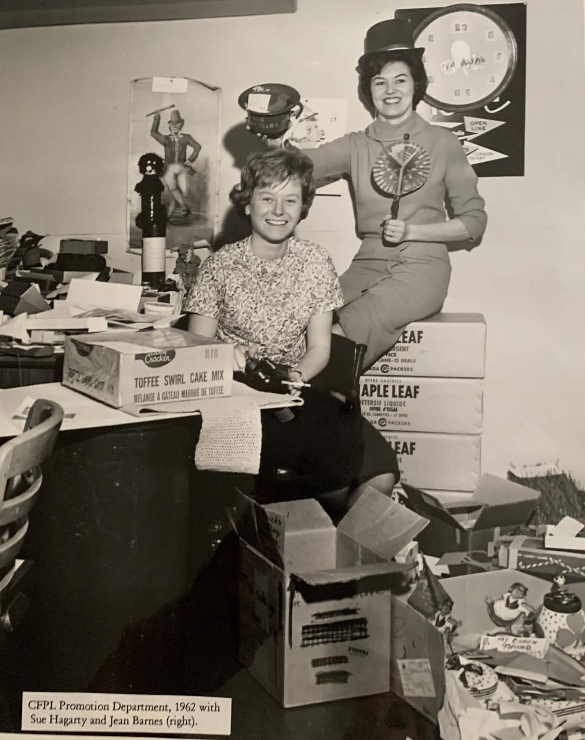 CFPL promotion department with Sue Hagarty and Jean Barnes (right) in 1962.