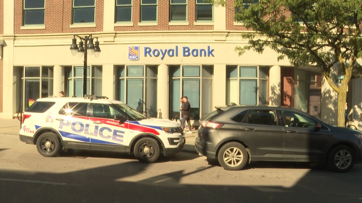 Royal Bank on princess street in downtown Kingston following a mid-afternoon robbery.