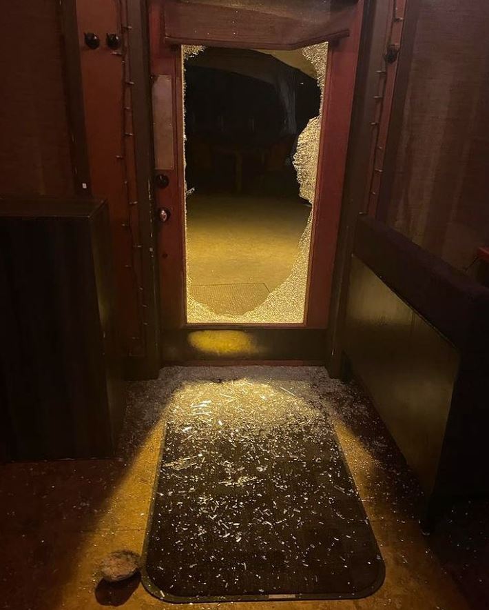 Aftermath of another recent break and enter at Bar Willow.