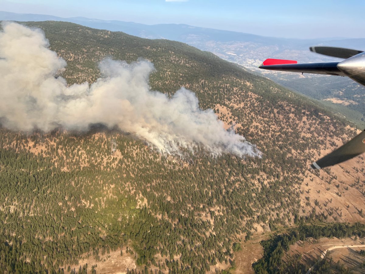 BC Wildfire says the fire is located west of Penticton and around 15 km north of the Keremeos Creek wildfire.