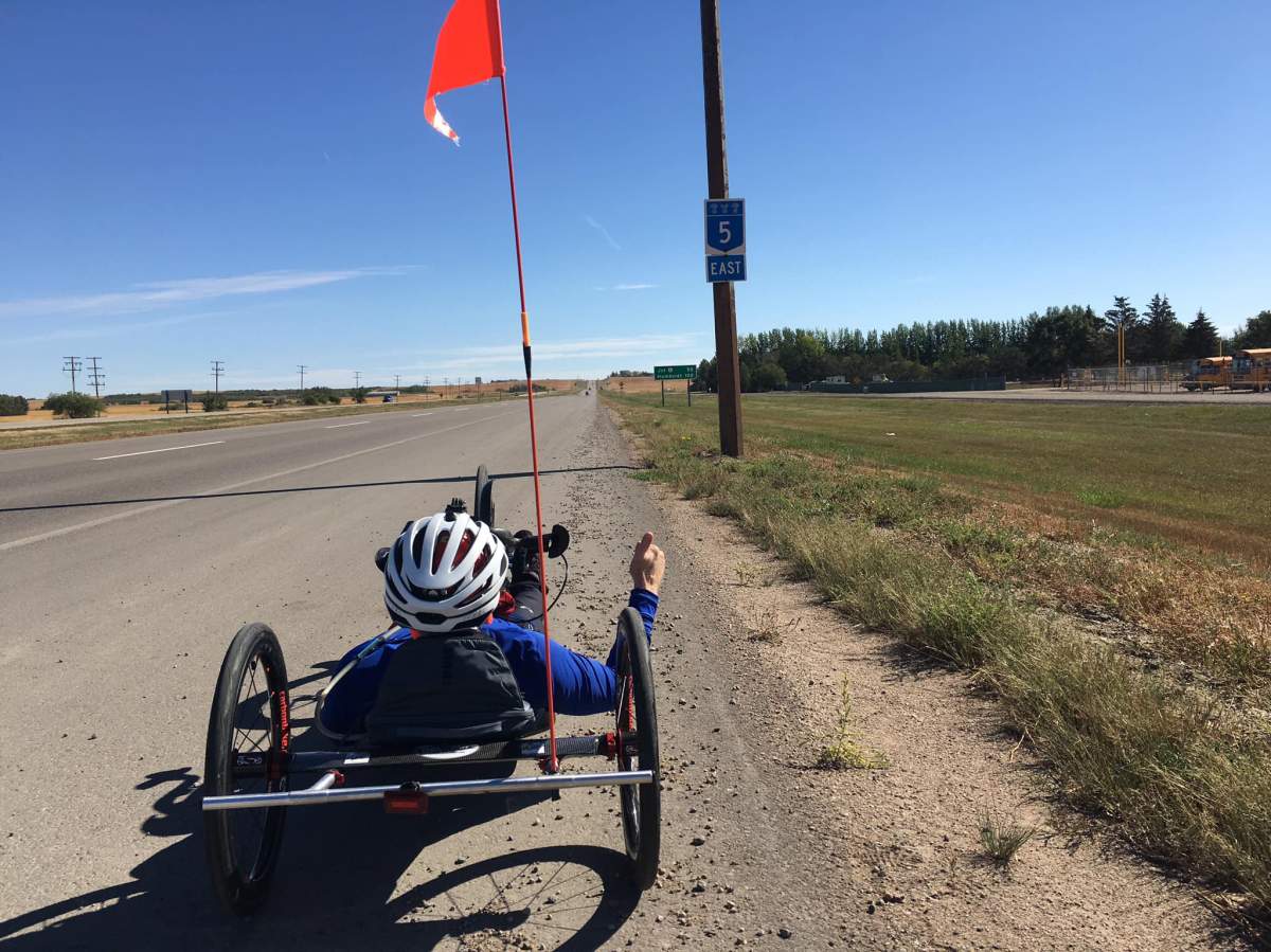 Brent Worrall can be seen on his journey through Saskatchewan on Saturday, September 10, 2022.