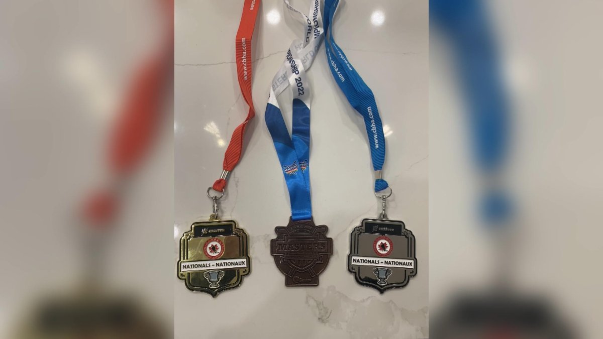 Brock Harrison's three medals.