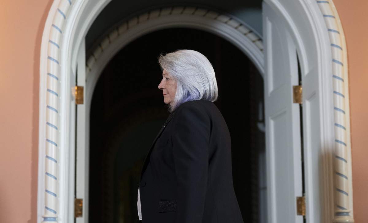 Governor General Mary Simon makes her way to the podium to deliver remarks about Queen Elizabeth II during an address at Rideau Hall, Thursday, September 8, 2022 in Ottawa. THE CANADIAN PRESS/Adrian Wyld
