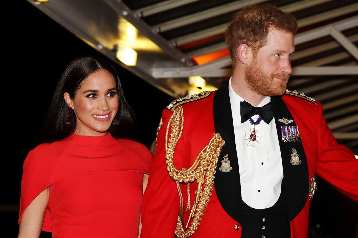 Prince Harry, Duke of Sussex and Meghan, Duchess of Sussex arrive to attend the Mountbatten Music Festival at Royal Albert Hall on March 7, 2020 in London, England.