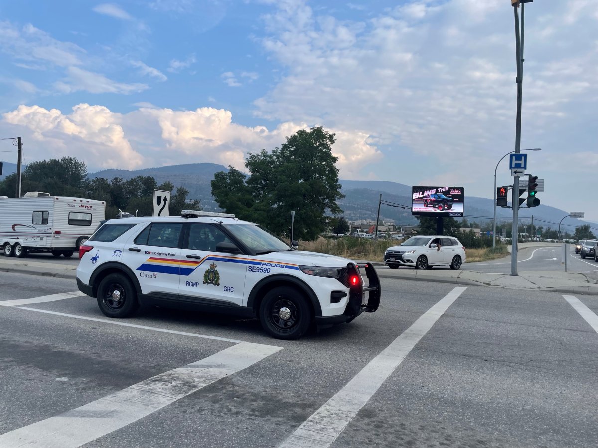Penticton RCMP say the southbound motorcycle collided with the northbound car that was turning onto Green Mountain Road.
