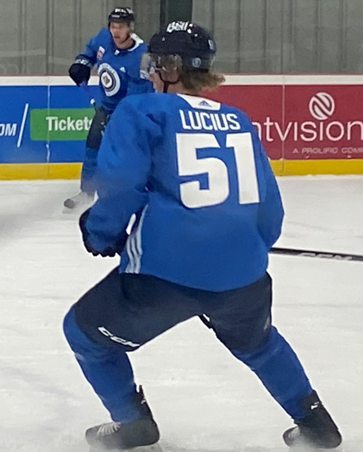 Winnipeg 2021 First Round draft pick Chaz Lucius during Jets rookie camp at Bell MTS Iceplex.