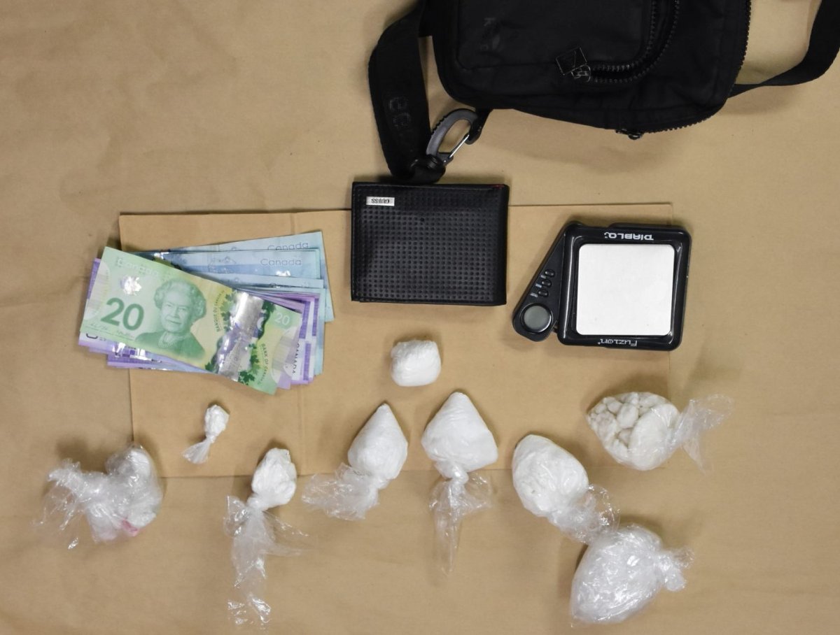 Police in Cobourg, Ont., seized drugs and cash from a man who fled from an officer on Sept. 17, 2022.