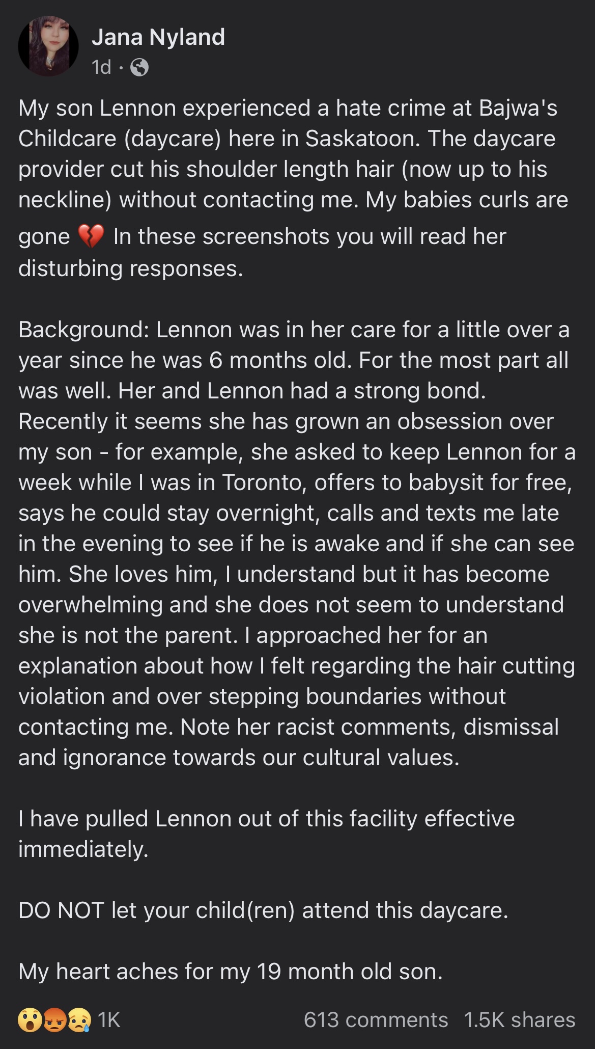 Bajwa’s Childcare accused of hate crime after cutting Indigenous boy’s hair without permission - image