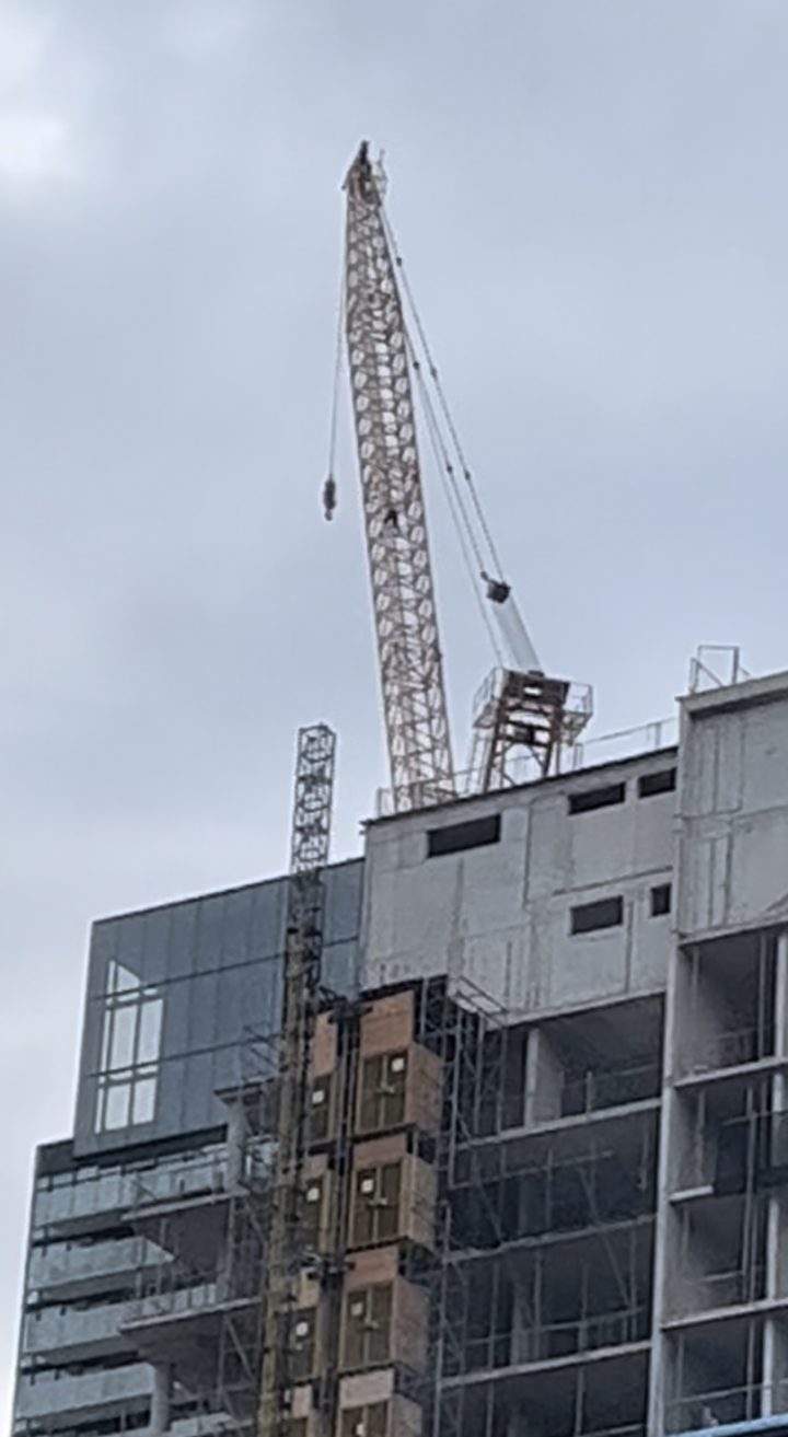 Toronto police warned the public not to try climbing on construction equipment.