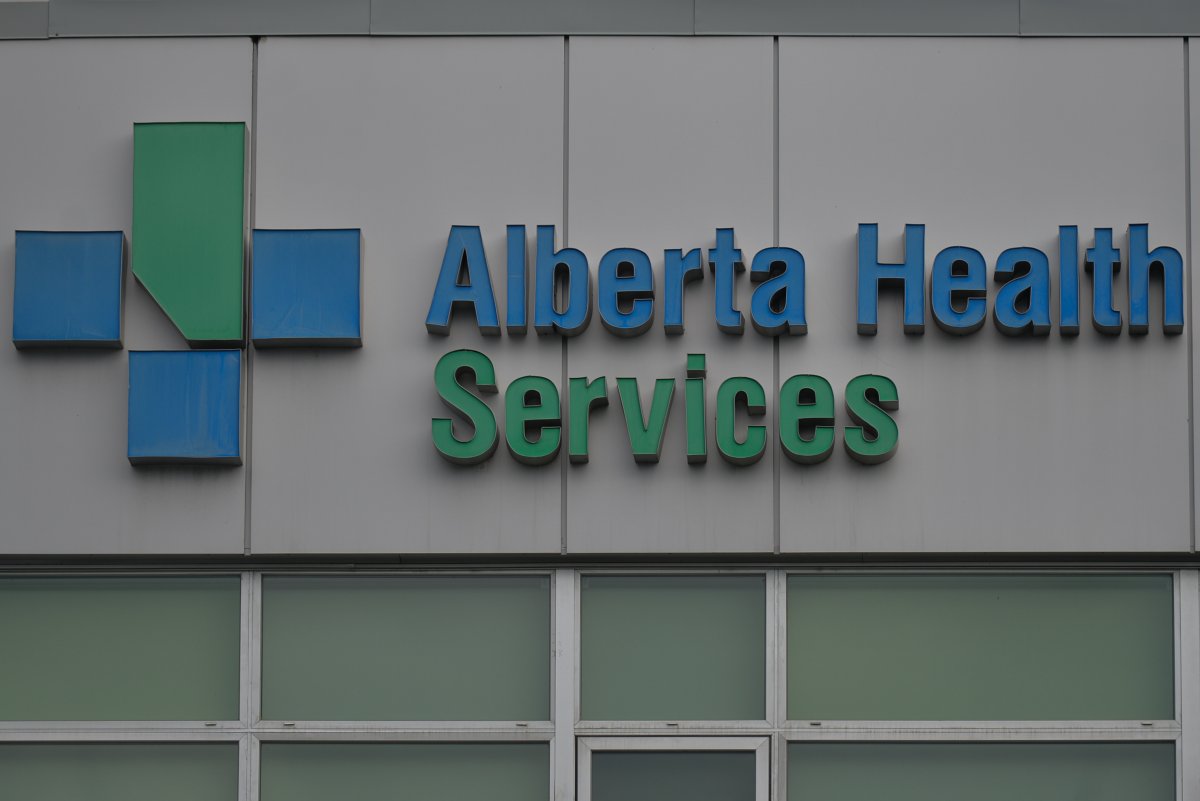 Alberta Health Services logo. On Thursday, 19 August 2021, in Edmonton, Alberta, Canada.