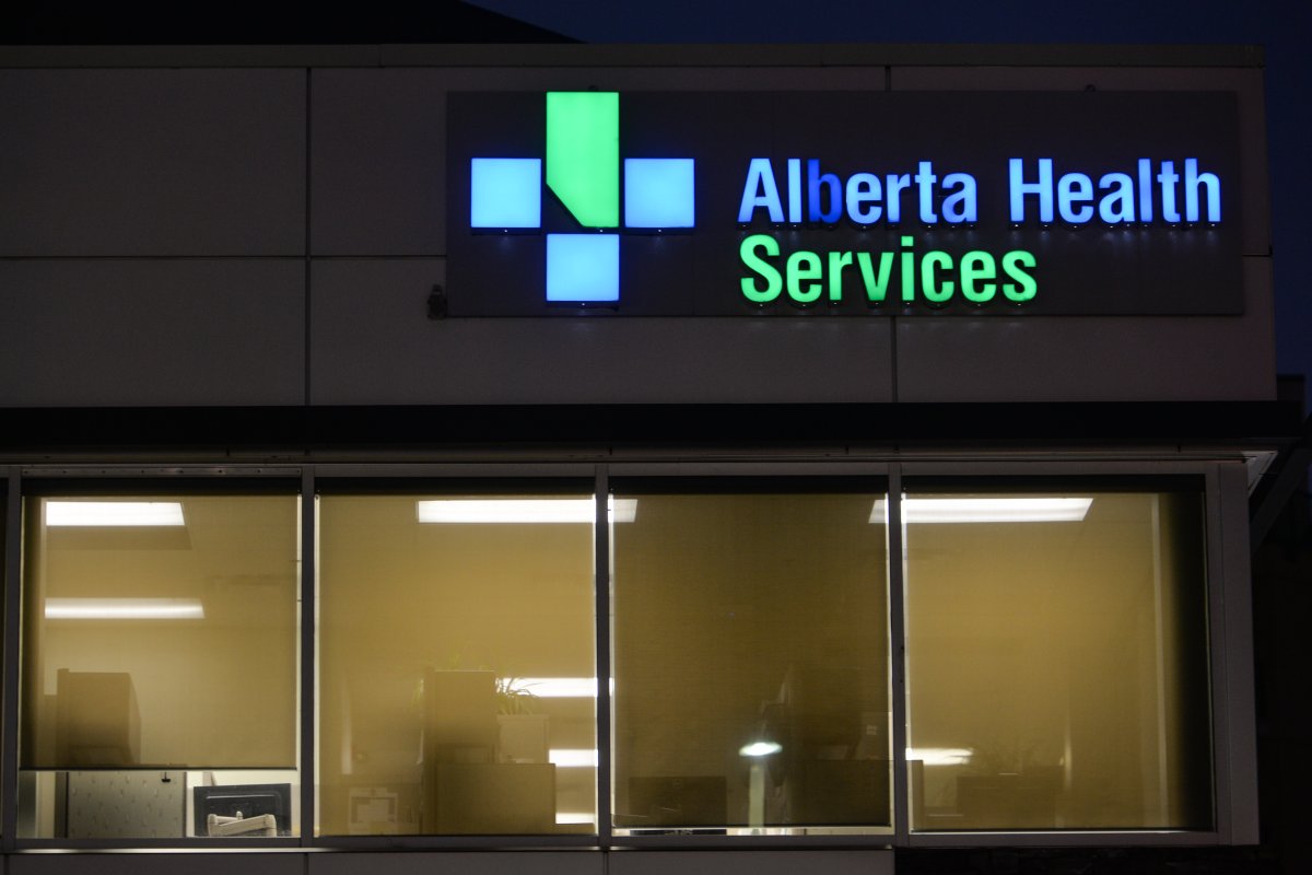 Alberta Health Services logo and office in South Edmonton. On Thursday, January 20, 2021, in Edmonton, Alberta, Canada.