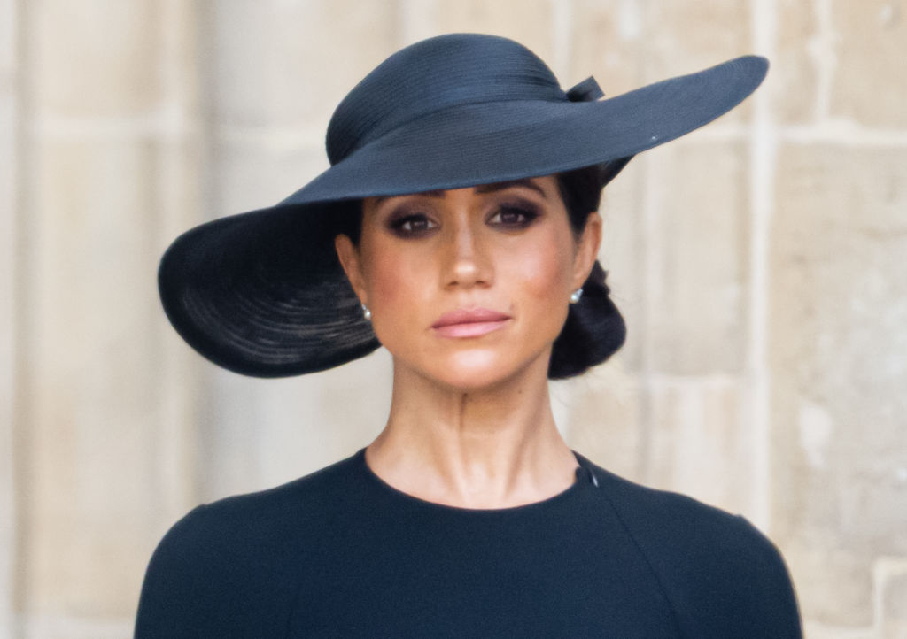 Meghan, Duchess of Sussex, during the State Funeral of Queen Elizabeth II at Westminster Abbey on September 19, 2022 in London, England.