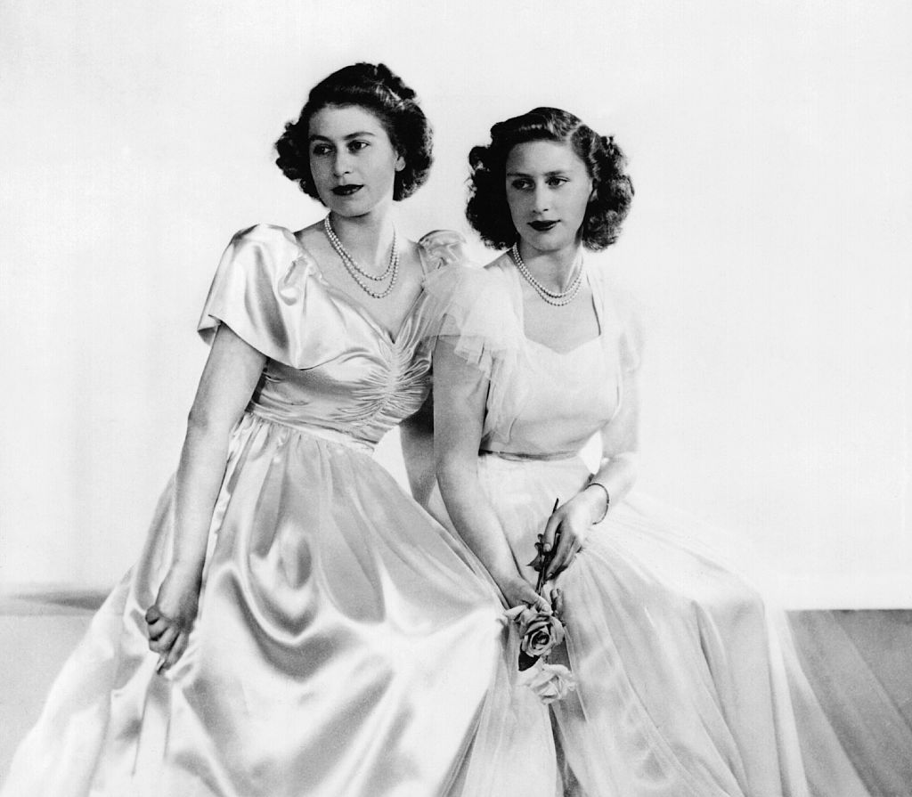 Princess Elizabeth and Princess Margaret, the two debuntante princesses, ca. 1946.