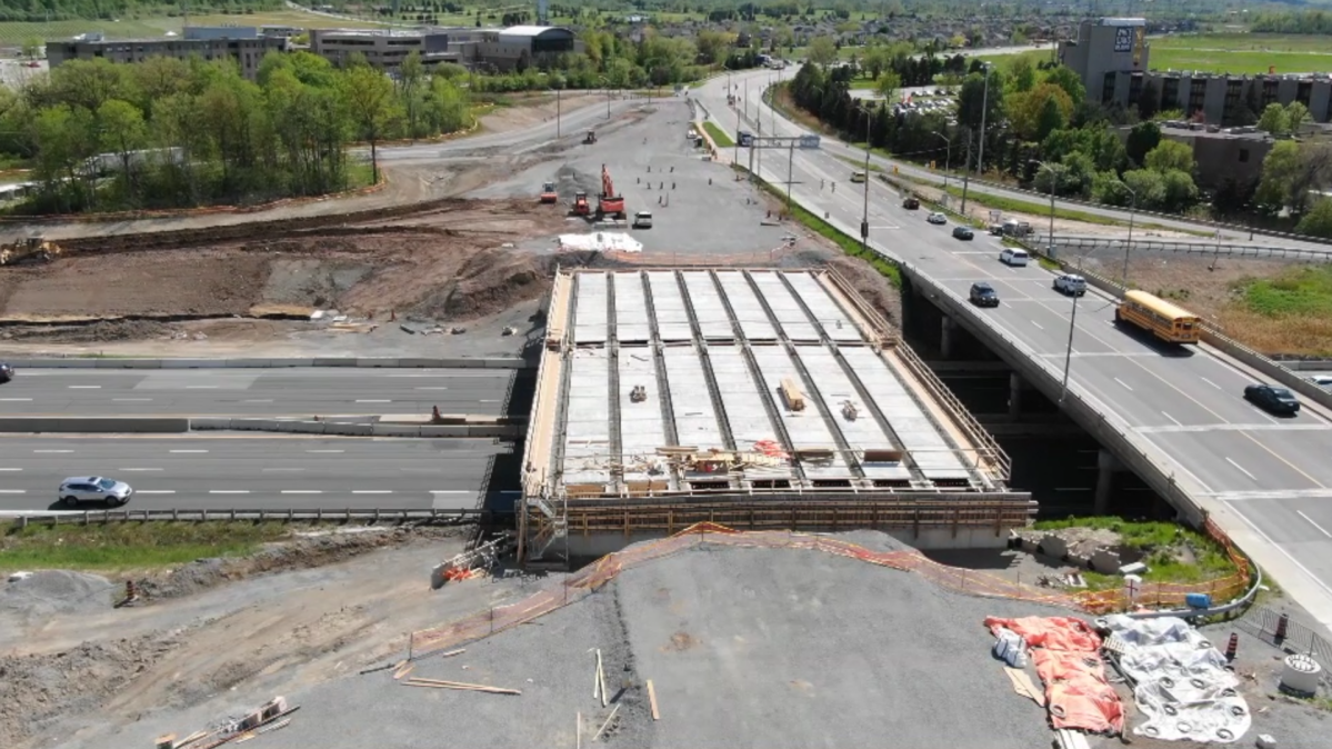 A photo updating the look of a new interchange located at Glendale Avenue and the Queen Elizabeth Highway (QEW) in Niagara.
