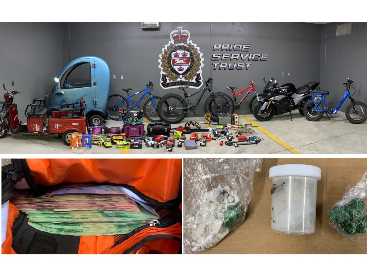 A 52-year-old Guelph man faces several charges after police seized drugs, cash and stolen property on Thursday.