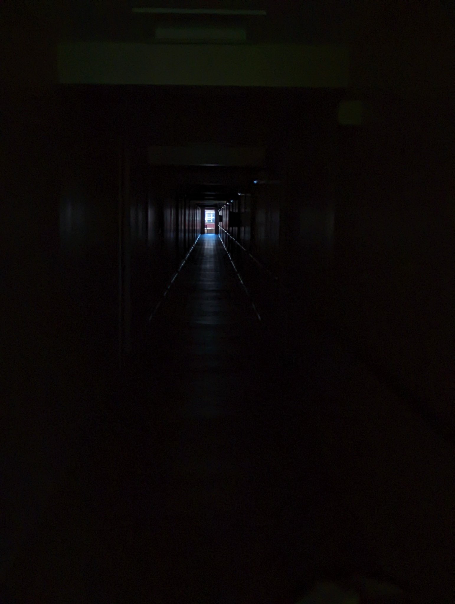 A dark hallway of a senior's complex in Charlottetown