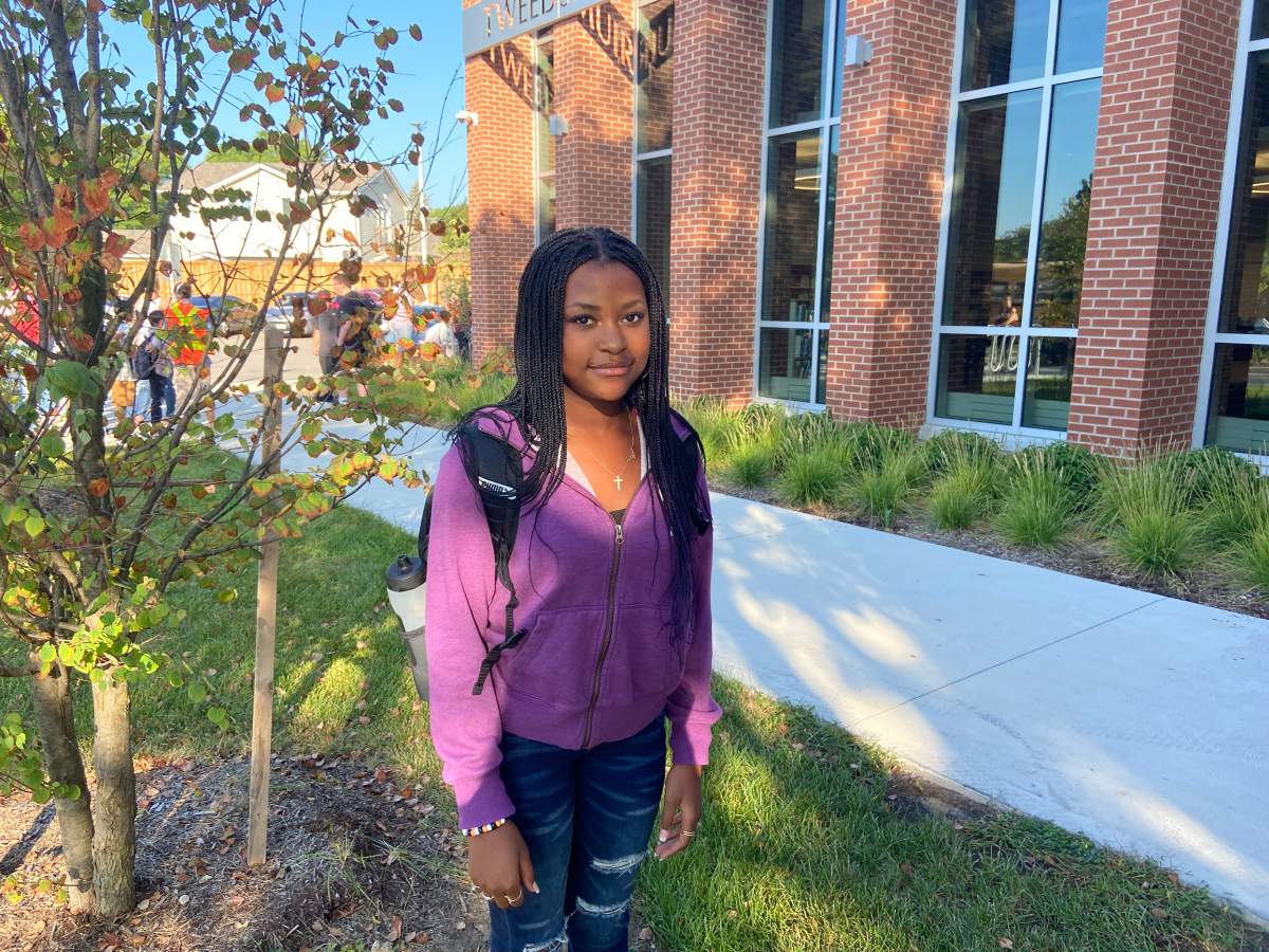 Oni Young, Grade 8 student leader at Tweedsmuir Public School in London, Ont., on the first day of school Sept. 7, 2022.