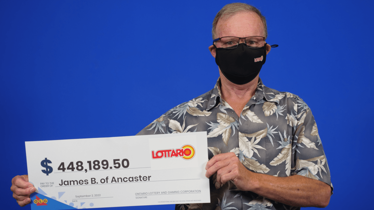 James Browne of Ancaster won $448,189.50 in the August 20, 2022 Lottario draw.